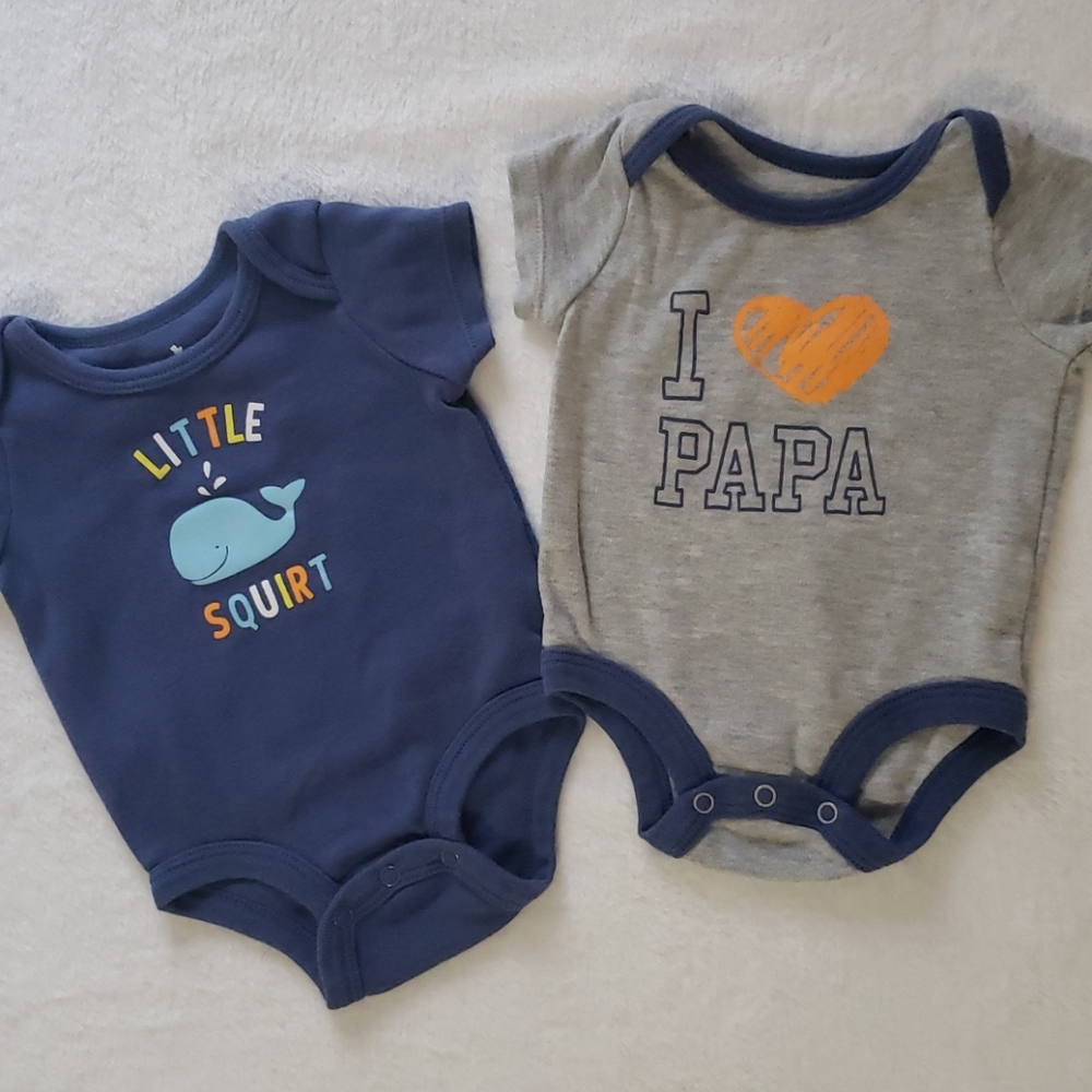 Onesie set. Little Squirt 🐳 & "I 🧡 Papa"